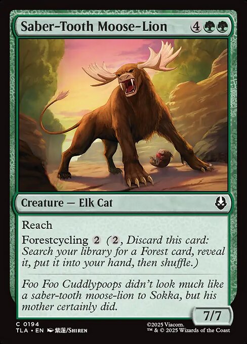 MTG Saber-Tooth Moose-Lion TLA 194 Regular Foil