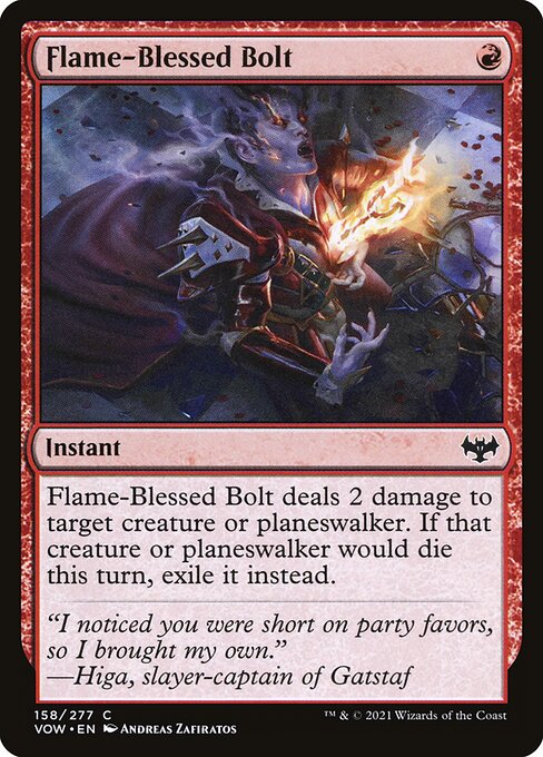 MTG Flame-Blessed Bolt VOW 158 Standard Foil front
