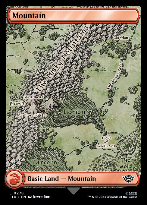 MTG Mountain LTR 278 Full-Art Middle-earth Map Land Nonfoil