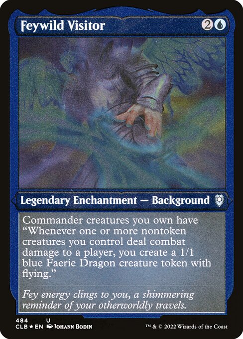 MTG Feywild Visitor CLB 484 Foil Etched Frame Etched