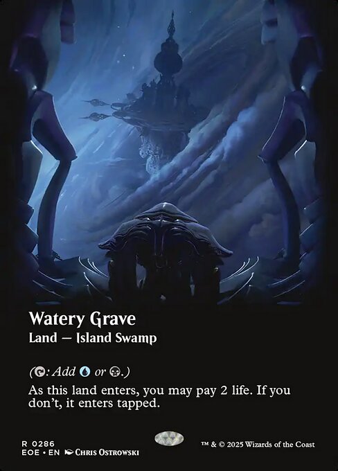 MTG Watery Grave EOE 286 Borderless Viewport Foil