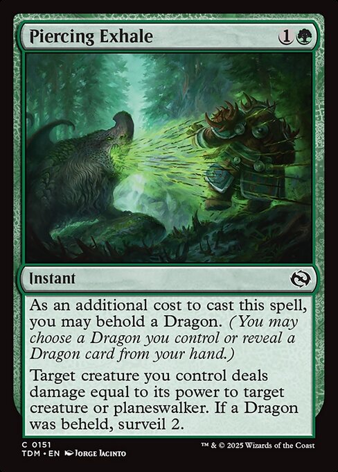 MTG Piercing Exhale TDM 151 Regular Nonfoil