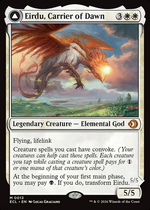 MTG Eirdu, Carrier of Dawn // Isilu, Carrier of Twilight ECL 013 Regular Foil