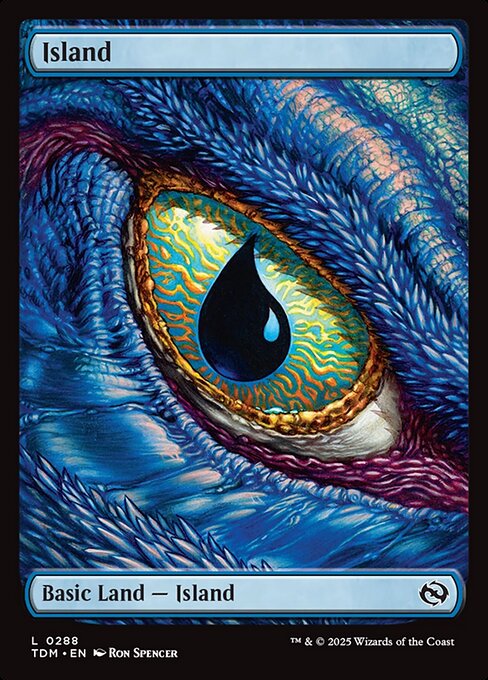 MTG Island TDM 288 Full Art Dragon's Eye Nonfoil