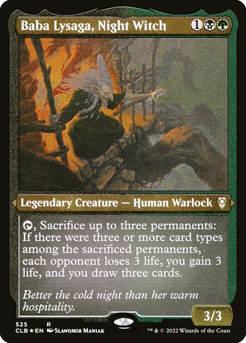 MTG Baba Lysaga, Night Witch CLB 525 Foil Etched Frame Etched