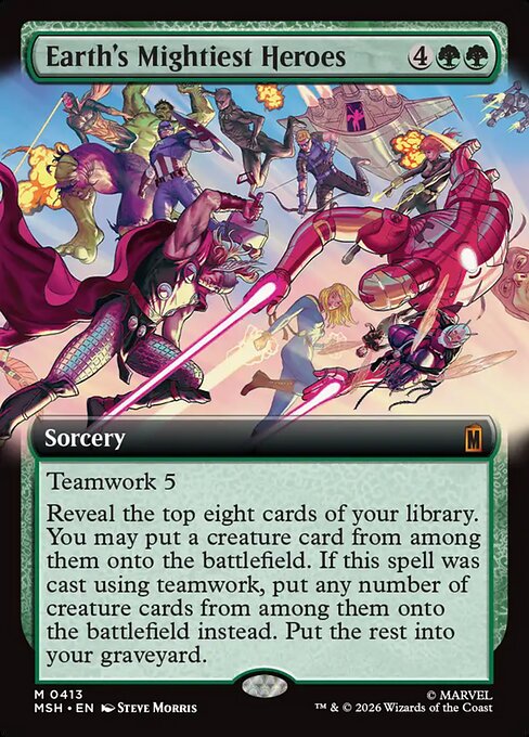 MTG Earth's Mightiest Heroes MSH 413 Extended Art Foil