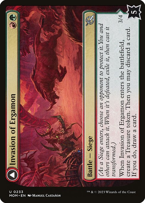 MTG Invasion of Ergamon // Truga Cliffcharger MOM 233 Regular Foil