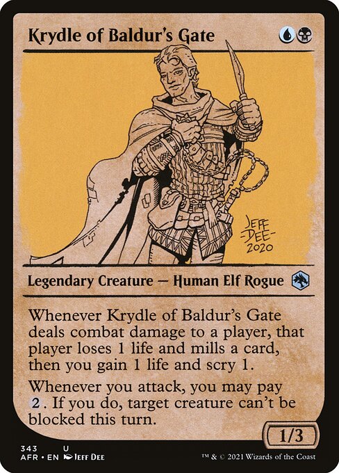 MTG Krydle of Baldur's Gate AFR 343 Rulebook Showcase Foil