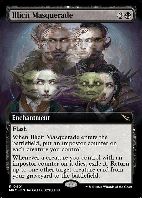 MTG Illicit Masquerade MKM 401 Extended Art Foil