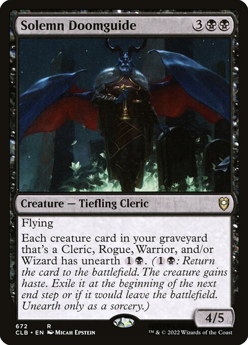 MTG Solemn Doomguide CLB 672 Commander Deck Nonfoil
