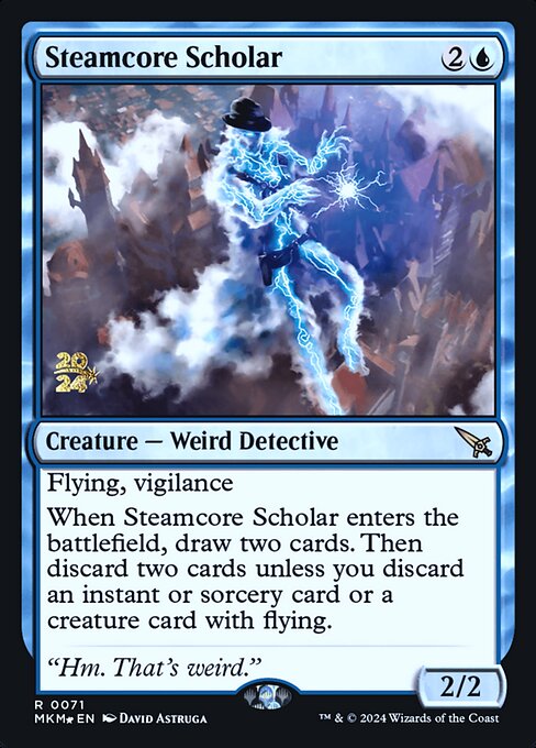 MTG Steamcore Scholar PMKM 071s Prerelease Foil