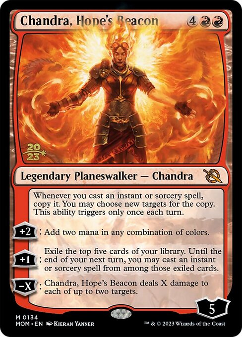 MTG Chandra, Hope's Beacon PMOM 134s Prerelease Foil