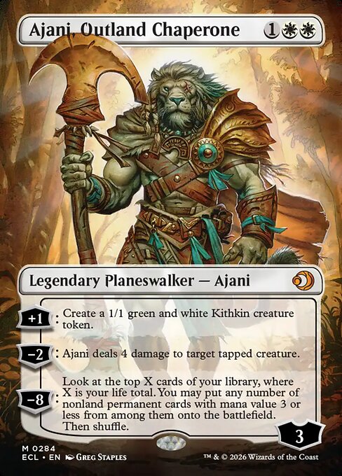 MTG Ajani, Outland Chaperone ECL 284 Showcase Ring Nonfoil