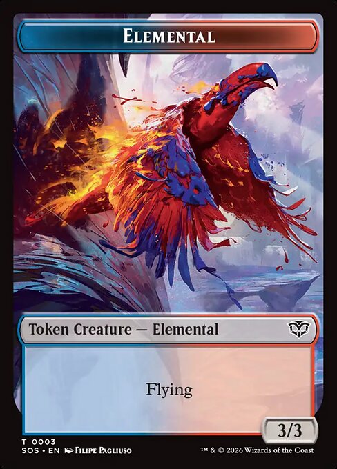 MTG Elemental Token SOS 003 Token Foil