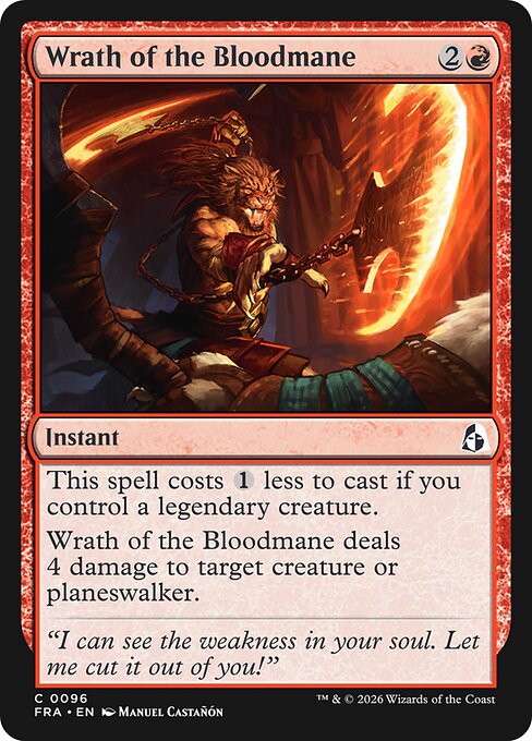 MTG Wrath of the Bloodmane FRA 096 Standard Nonfoil front
