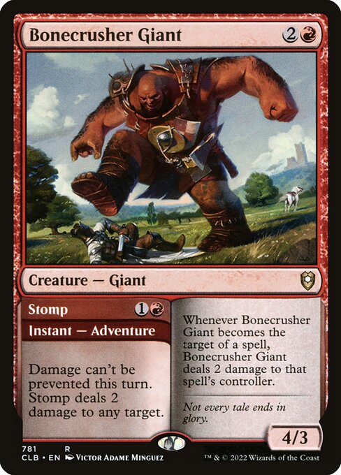 MTG Bonecrusher Giant // Stomp CLB 781 Commander Deck Nonfoil