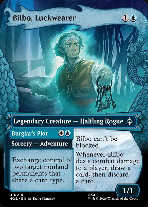 MTG Bilbo, Luckwearer // Burglar's Plot HOB 218 Alternate Art Nonfoil