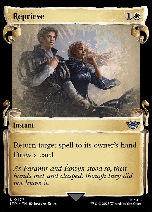 MTG Reprieve LTR 477 Showcase Scrolls of Middle-earth Silver Foil