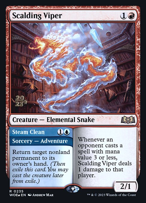 MTG Scalding Viper // Steam Clean PWOE 235s Prerelease Foil