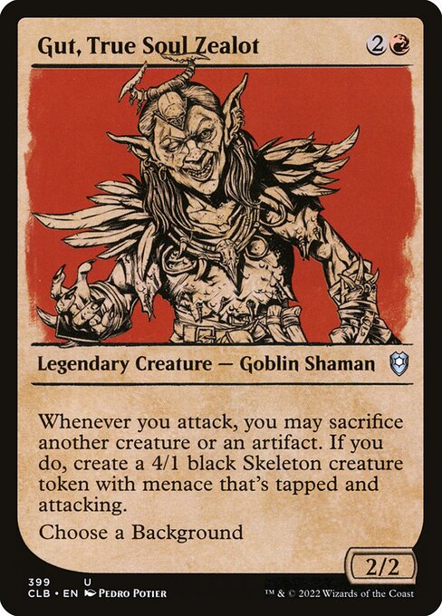 MTG Gut, True Soul Zealot CLB 399 Showcase Rulebook Foil