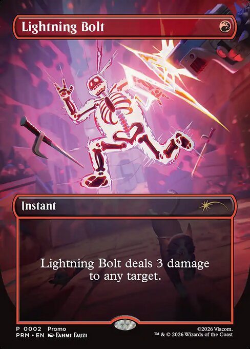 MTG Lightning Bolt PW26 005 Borderless Standard Showdown Promo Foil