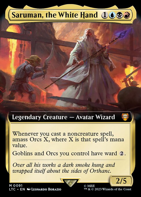 MTG Saruman, the White Hand LTC 091 Extended Art Foil