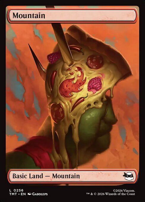MTG Mountain TMT 256 Full-Art Pizza Basic Land Foil