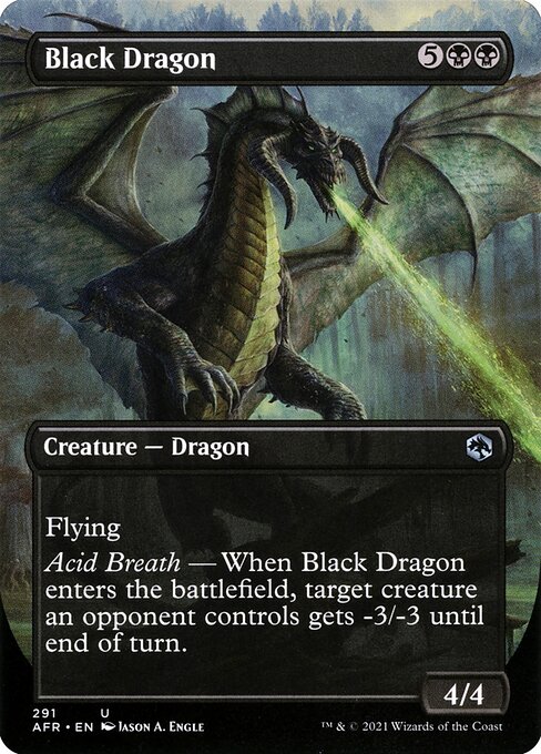 MTG Black Dragon AFR 291 Borderless Foil
