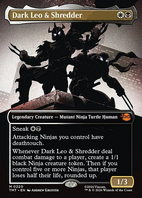 MTG Dark Leo & Shredder TMT 220 Borderless Silhouette Nonfoil