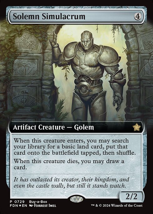 MTG Solemn Simulacrum FDN 729 Extended Art Buy a Box Foil
