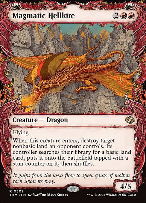 MTG Magmatic Hellkite TDM 301 Showcase Draconic Frame Nonfoil