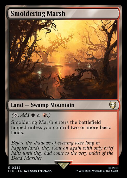MTG Smoldering Marsh LTC 332 Alternate Art Nonfoil