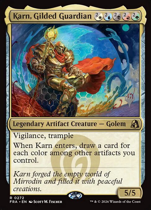 MTG Karn, Gilded Guardian PFRA 272P Promo Pack Nonfoil front