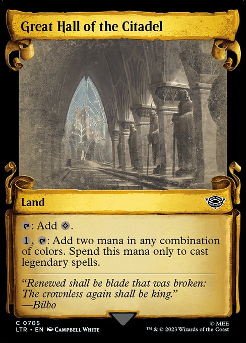 MTG Great Hall of the Citadel LTR 705 Showcase Scrolls of Middle-earth Silver Foil