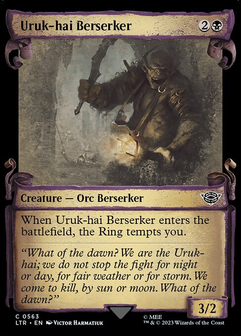 MTG Uruk-hai Berserker LTR 563 Showcase Scrolls of Middle-earth Silver Foil