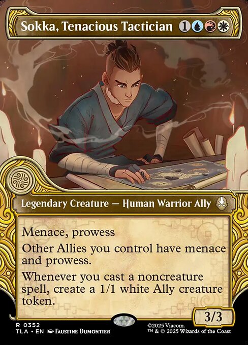 MTG Sokka, Tenacious Tactician TLA 352 Borderless Battle Pose Foil
