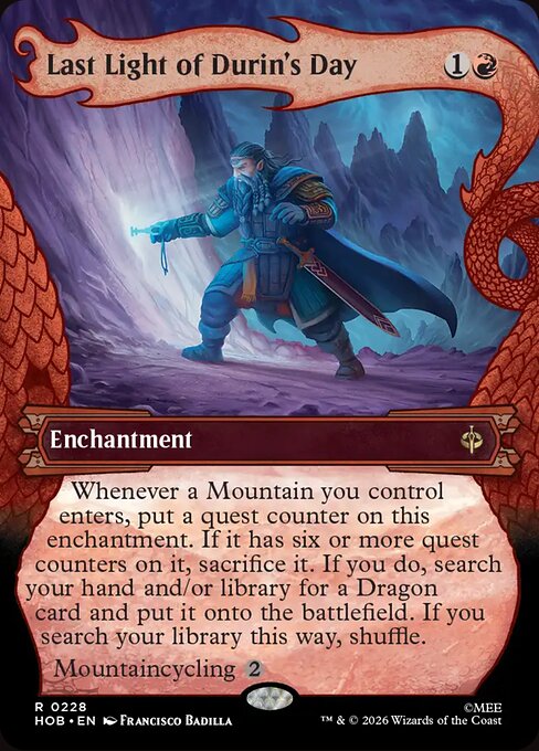 MTG Last Light of Durin's Day HOB 228 Alternate Art Nonfoil