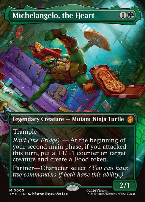 MTG Michelangelo, the Heart TMC 005 Borderless Commander Foil