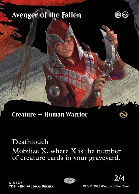 MTG Avenger of the Fallen TDM 337 Borderless Clan Foil