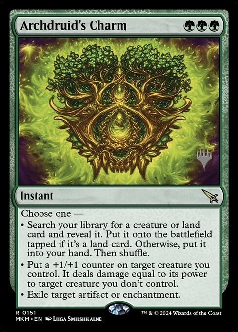 MTG Archdruid's Charm PMKM 151p Promo Pack Foil