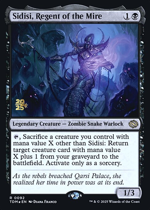 MTG Sidisi, Regent of the Mire PTDM 092s Prerelease Foil