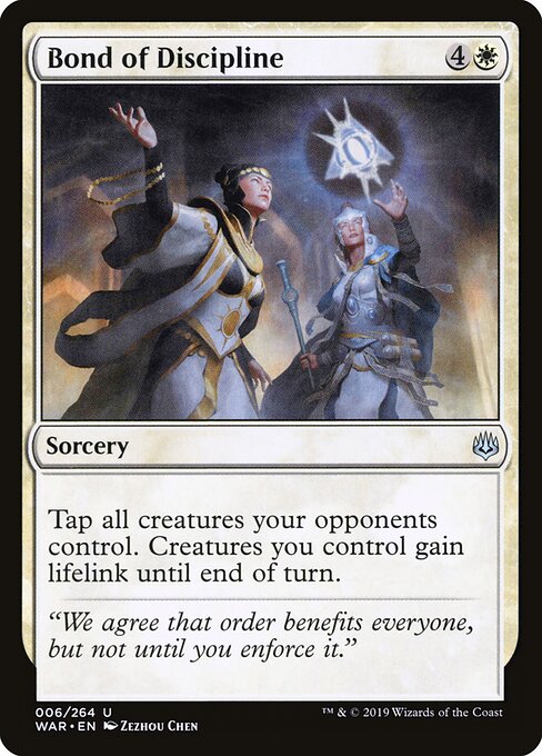 MTG Bond of Discipline WAR 006 Standard Foil front