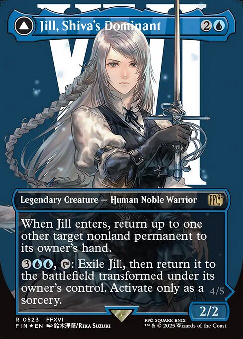 MTG Jill, Shiva's Dominant // Shiva, Warden of Ice FIN 523 Borderless Character Surge Foil