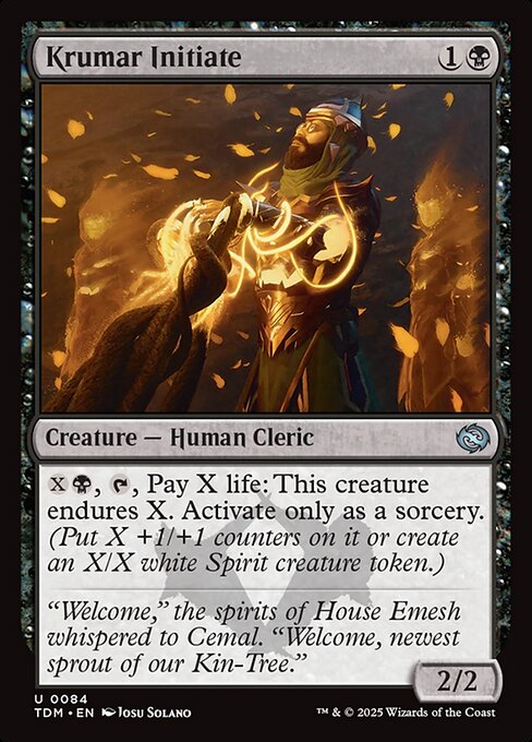 MTG Krumar Initiate TDM 084 Regular Nonfoil