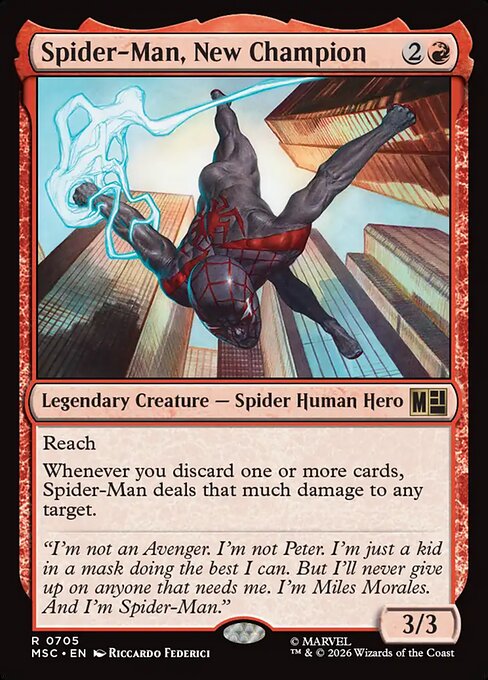 MTG Spider-Man, New Champion MSC 705 Regular Nonfoil