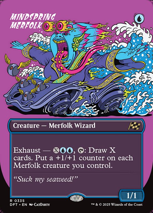 MTG Mindspring Merfolk DFT 335 Borderless Rude Rider Foil