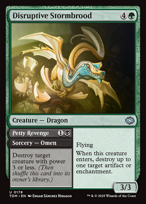 MTG Disruptive Stormbrood // Petty Revenge TDM 178 Regular Foil
