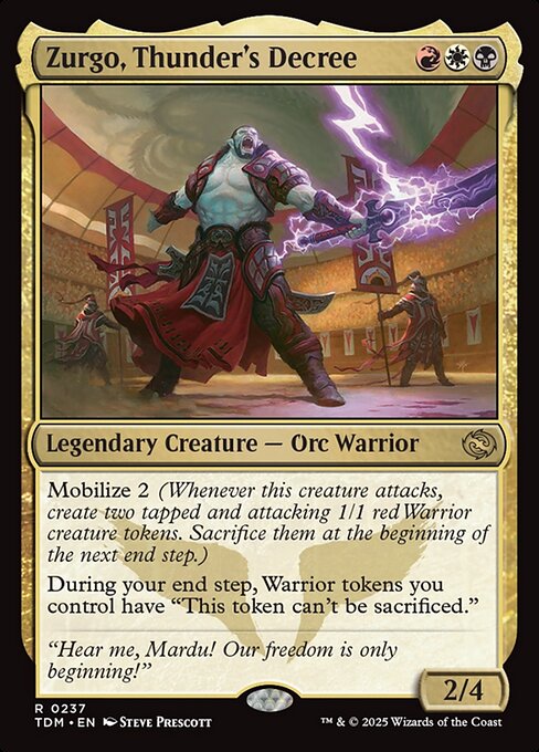 MTG Zurgo, Thunder's Decree TDM 237 Regular Foil