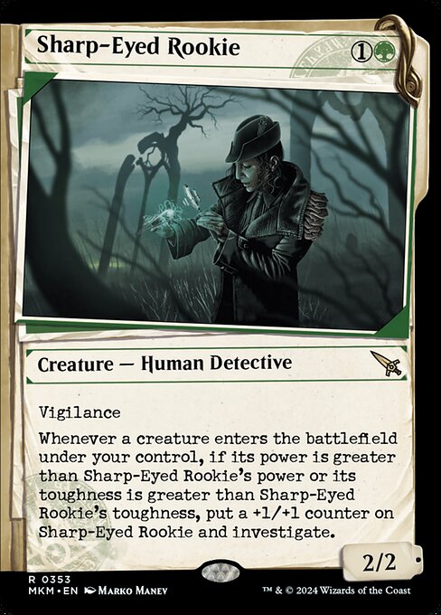 MTG Sharp-Eyed Rookie MKM 353 Showcase Dossier Nonfoil