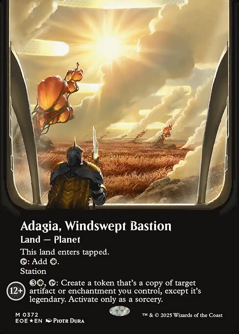 MTG Adagia, Windswept Bastion EOE 372 Borderless Viewport Galaxy Foil